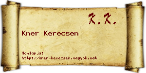 Kner Kerecsen névjegykártya